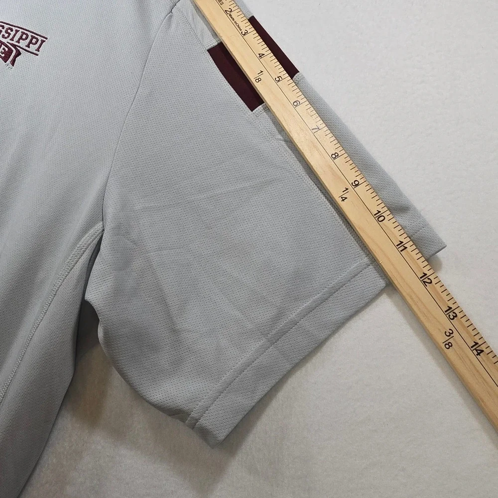Adidas Mississippi State Bulldogs Climalite Polo Shirt Mens 3XL Gray Maroon